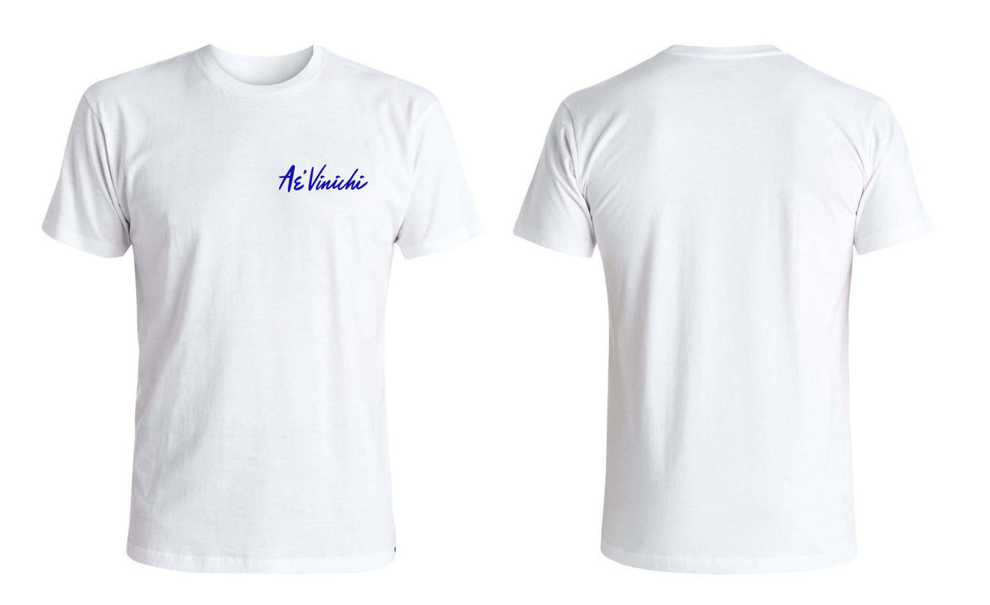 White Shirt Blue Logo